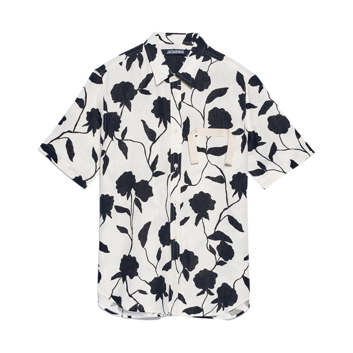 자크뮈스 라 슈미즈 메로 블랙 로즈 숏슬리브 셔츠 프린트 블랙 로즈(Jacquemus La Chemise Melo Black Rose Short Sleeve Shirt Print Black Roses) - 1