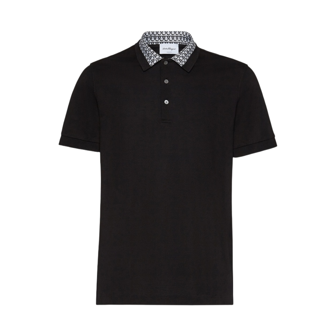 121835-716909 Ferragamo Short Sleeved Gancini Polo Black
