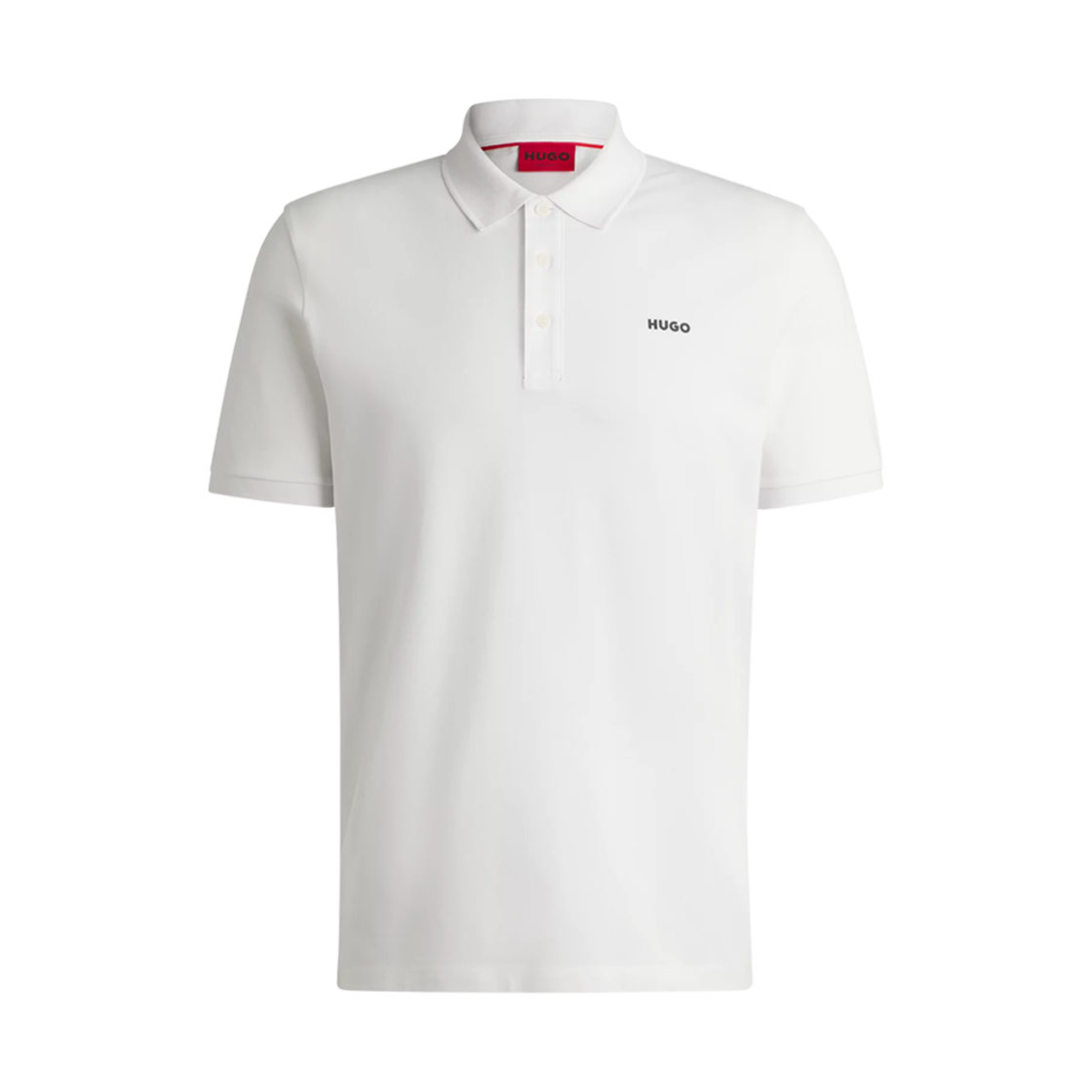 50466182-102 Hugo Boss Cotton Pique Polo Shirt with Logo Print White