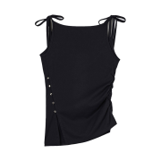Yunse Olive Sleeveless Top Black