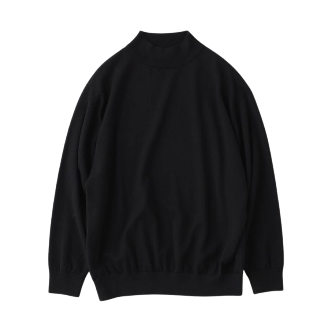 코모리 울 목 넥 니트 블랙 - 24AW(Comoli Wool Mock Neck Knit Black - 24AW)