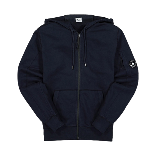 C.P. Company Light Fleece Zipped Hoodie Total Eclipse Blue - 22SS