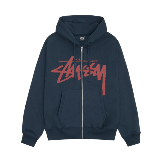 Stussy Stock Zip Hoodie Navy