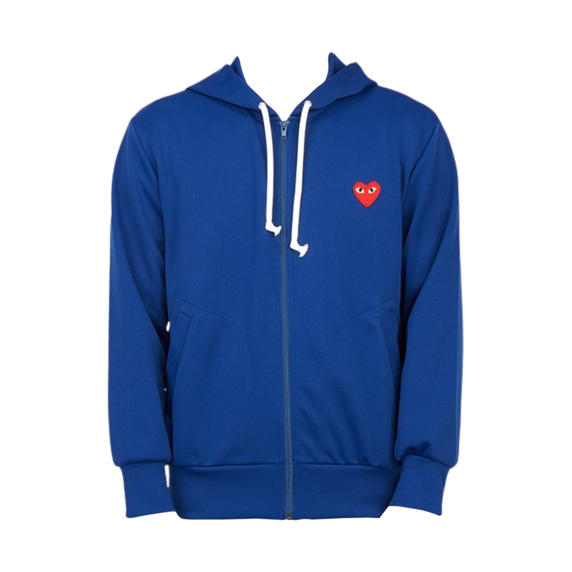 플레이 꼼데가르송 레드 하트 후드 집업 블루(Play Comme des Garcons Red Heart Zip Hooded Sweatshirt Blue)