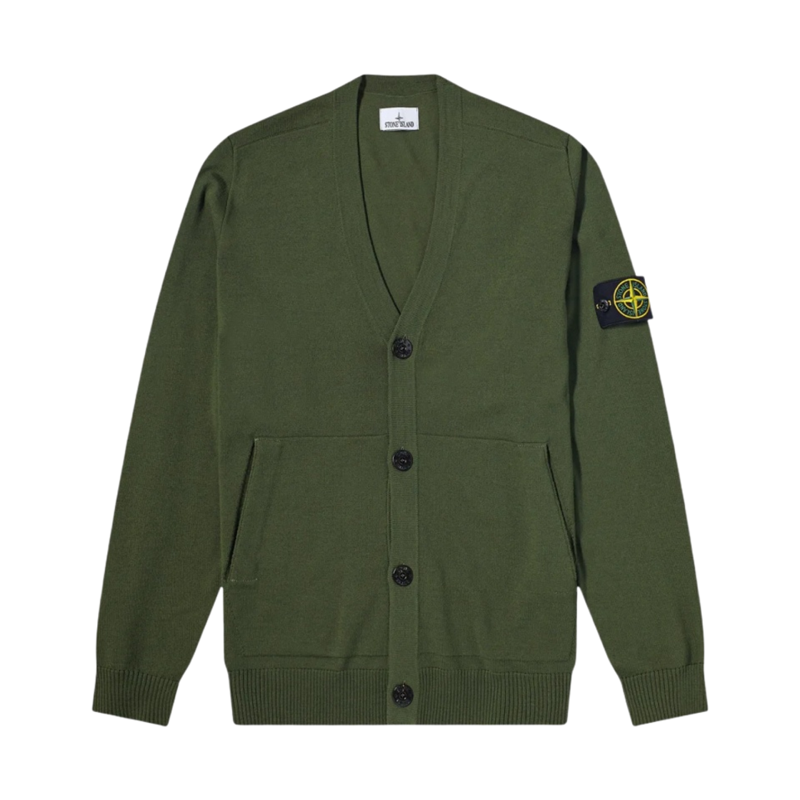 스톤 아일랜드 511C4 라이트 울 니트 가디건 올리브 그린 - 22FW(Stone Island 511C4 Light Wool Knit Cardigan Olive Green - 22FW) - 1