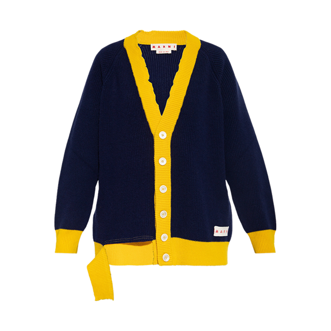 CDMD0256Q1-UFH440-MXB84 (W) Marni Distressed Cardigan Navy