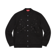 Supreme Beaded Applique Cardigan Black - 23SS