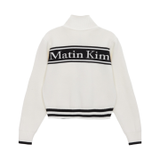 Matin Kim Spell Point Stripe Knit Cardigan Ivory