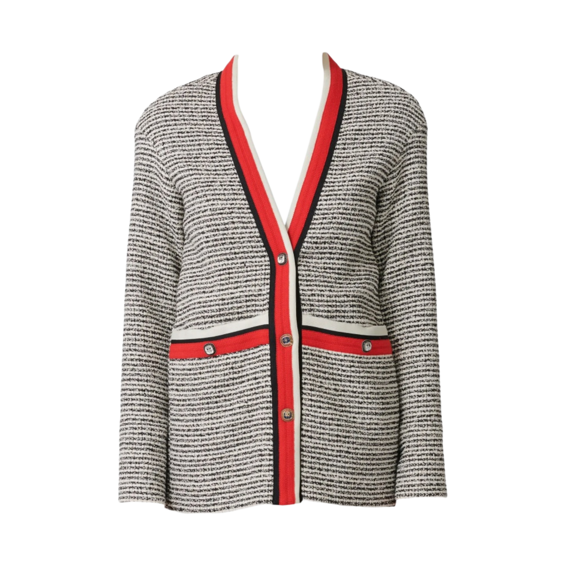 (W) 마쥬 비살라 트위드 자켓 에크루 느와르((W) Maje Visala Tweed Jacket Ecru Noir)