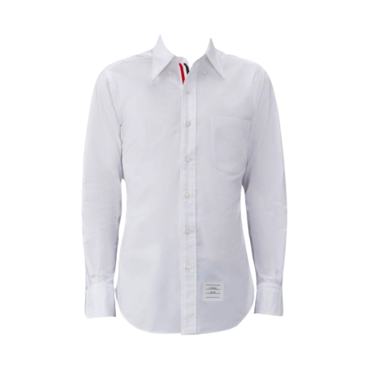 MWL010E-F0313-100 Thom Browne Oxford Classic Grosgrain Placket Shirt White