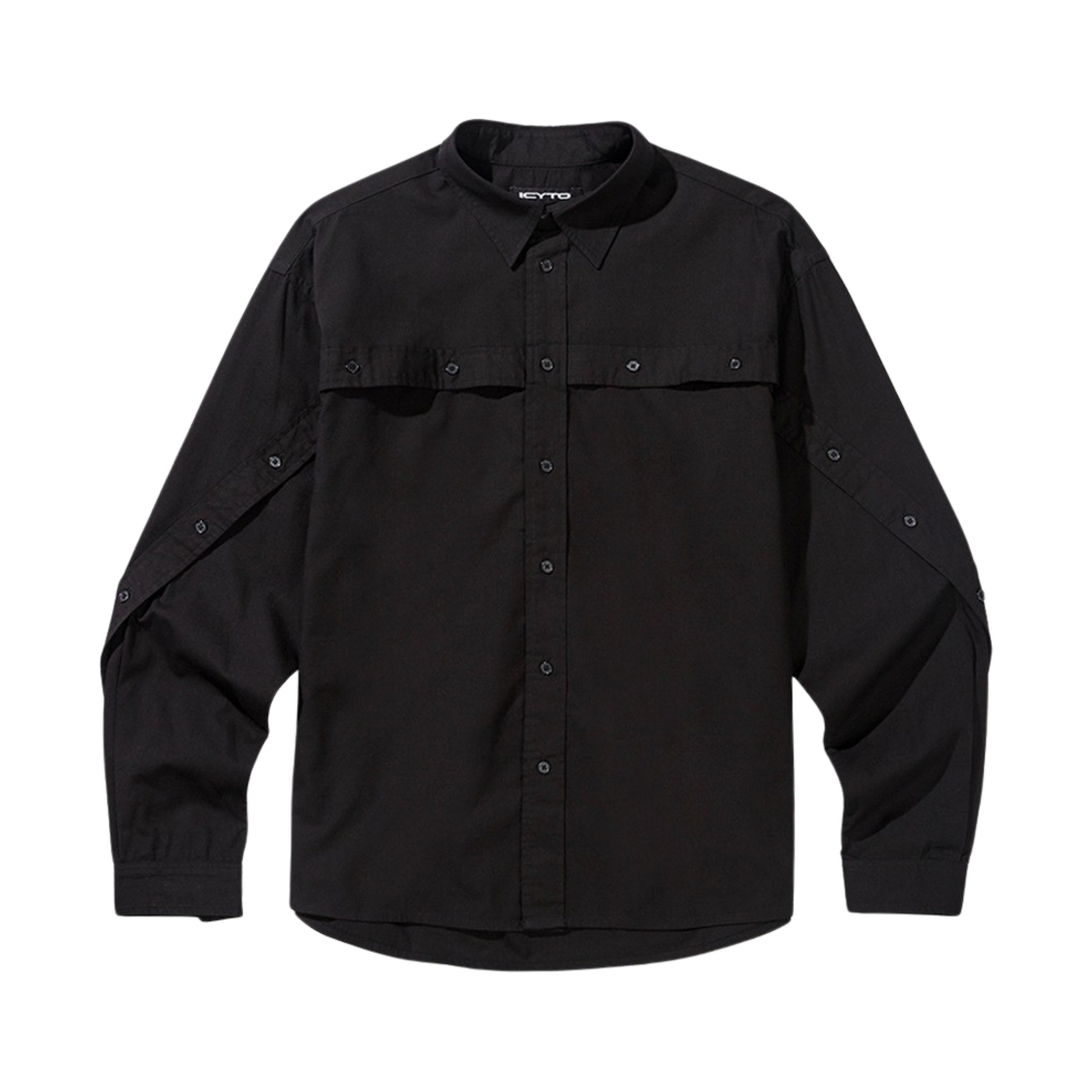 아이시토 크로스 버튼 셔츠 블랙(Icyto Cross Button Shirts Black)