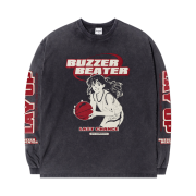 QT8 GARMENTS TL Buzzer Beater SP Washed Long Sleeve Black