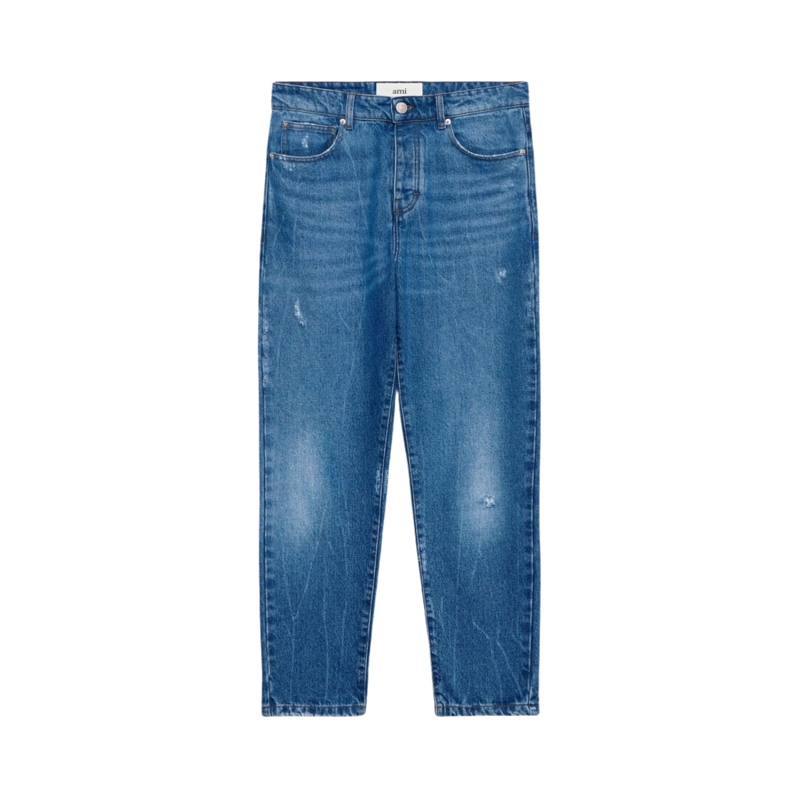 HTR103-DE0016-480 AMI Tapered Fit Jeans Mid Washed indigo