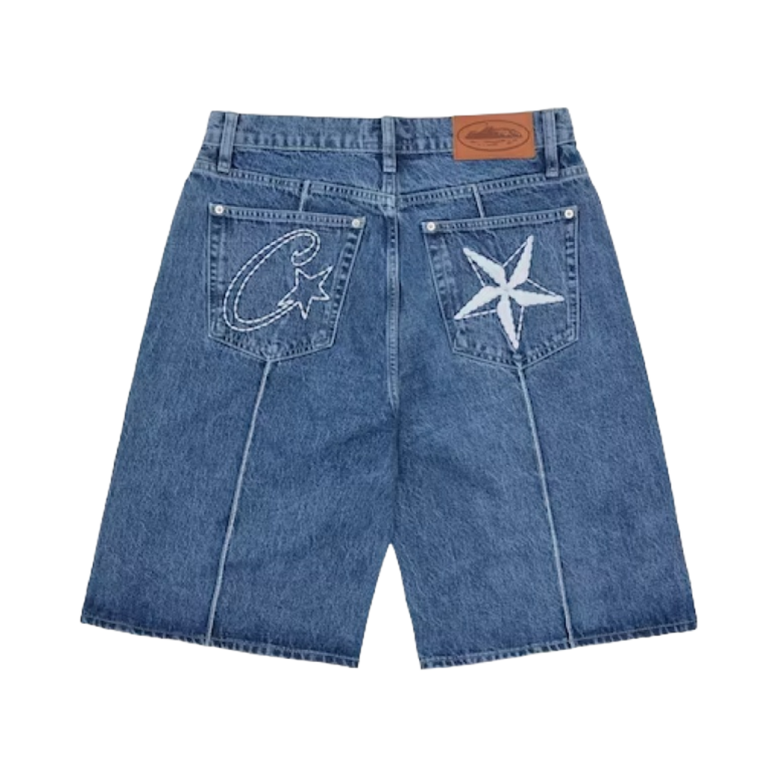 코르테이즈 C 스타 데님 조츠 페이디드 블루(Corteiz C Star Denim Jorts Faded Blue) - 2