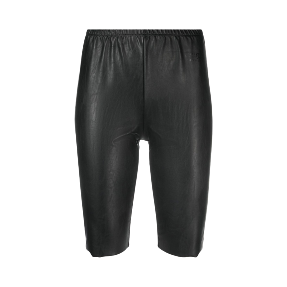 S52MU0113STJ380 (W) MM6 Maison Margiela Faux Leather Shorts Black