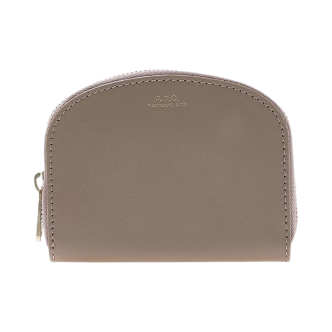 PXAWV-F63219-BAM A.P.C. Demi-Lune Compact Wallet Beige Grey