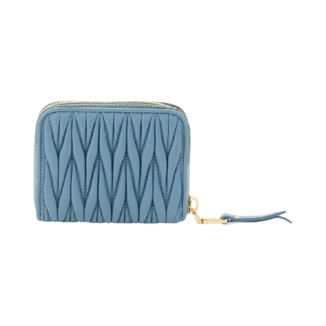 미우 미우 마테라쎄 나파 가죽 동전 지갑 마리나 블루(Miu Miu Matelasse Nappa Leather Coin Purse Marina Blue) - 2