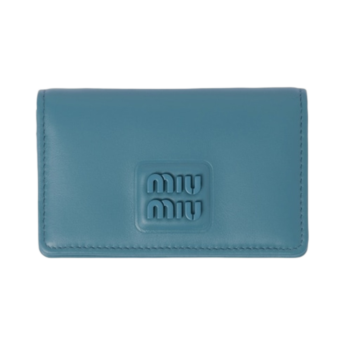미우 미우 레더 카드 반지갑 마리나 블루(Miu Miu Leather Card Holder Marina Blue) - 1