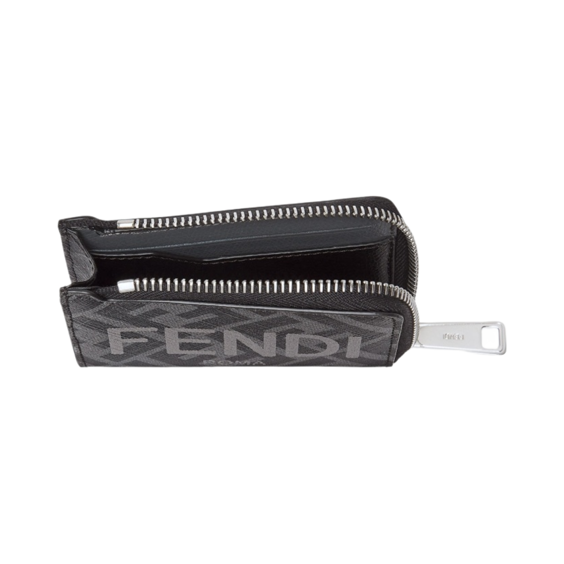 펜디 패브릭 L-쉐이프 집 클로저 카드 홀더 블랙(Fendi Fabric L-Shaped Zip Closure Card Holder Black) - 3