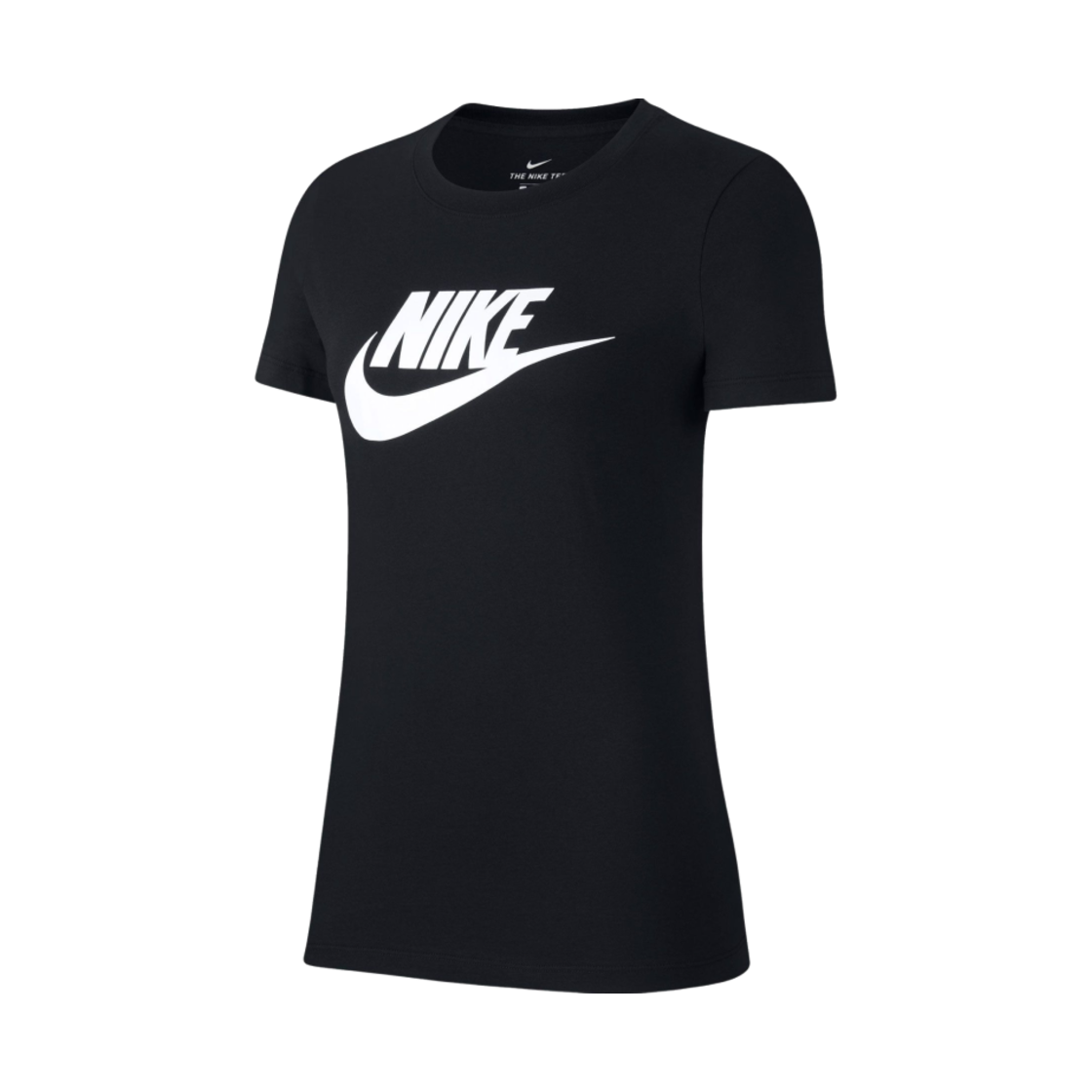 (W) 나이키 NSW 에센셜 티셔츠 블랙 - 아시아((W) Nike NSW Essential T-Shirt Black - Asia) - 1