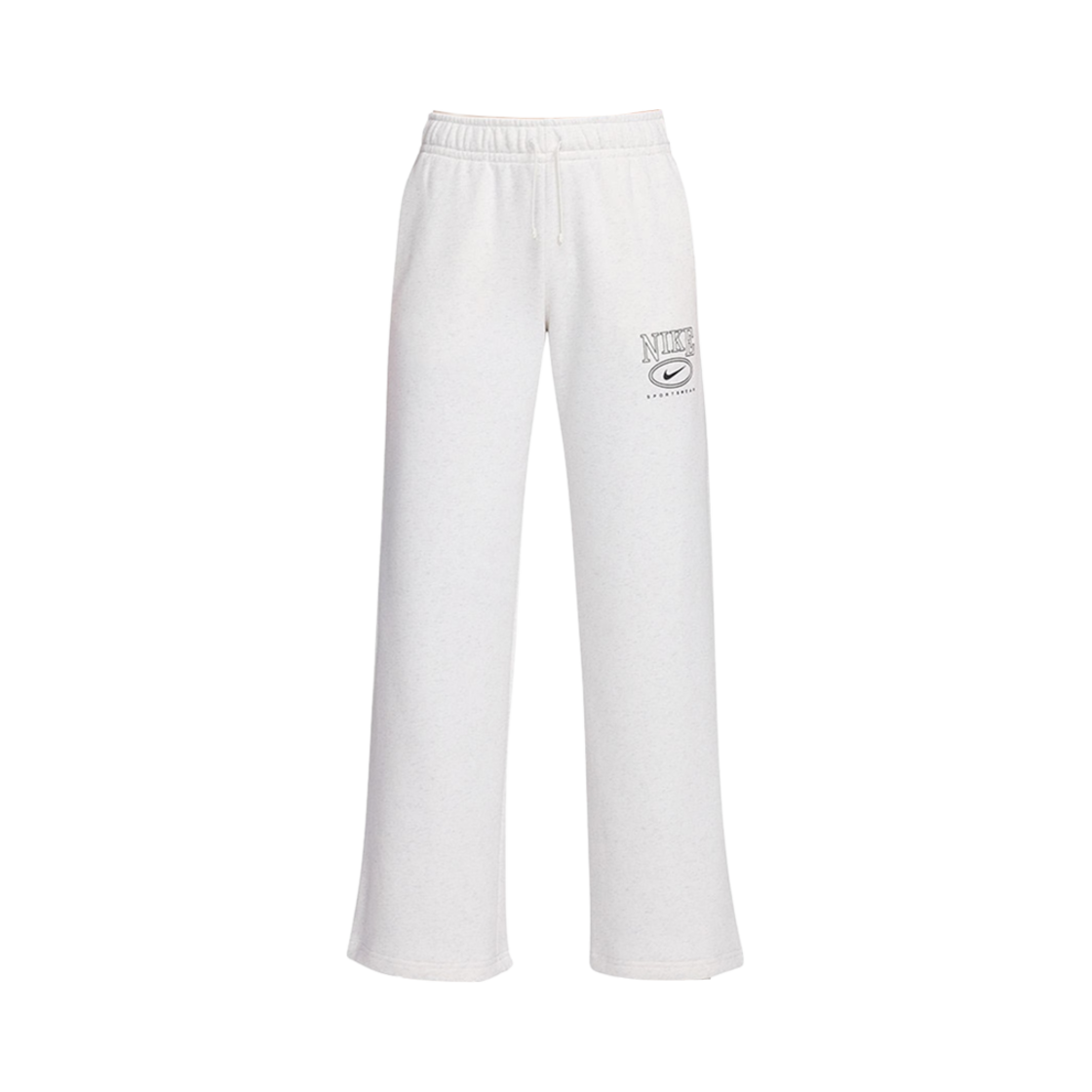 HJ0870-051 (W) Nike NSW Club Fleece Mid Rise Graphic Wide Leg Pants Pearl White - Asia