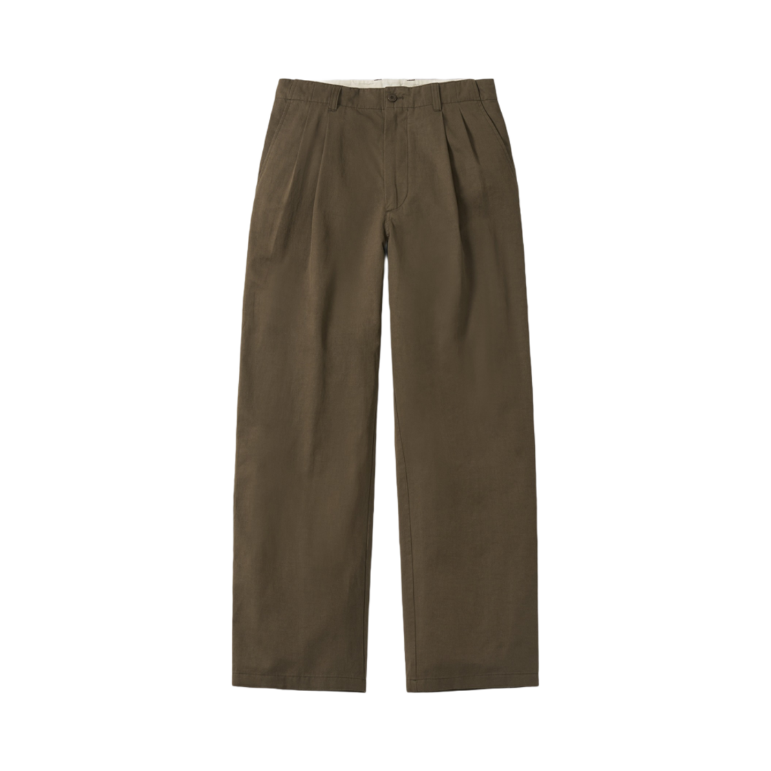 포터리 투 플리츠 와이드 치노 팬츠 브라운(Pottery Two Pleated Wide Chino Pants Brown)