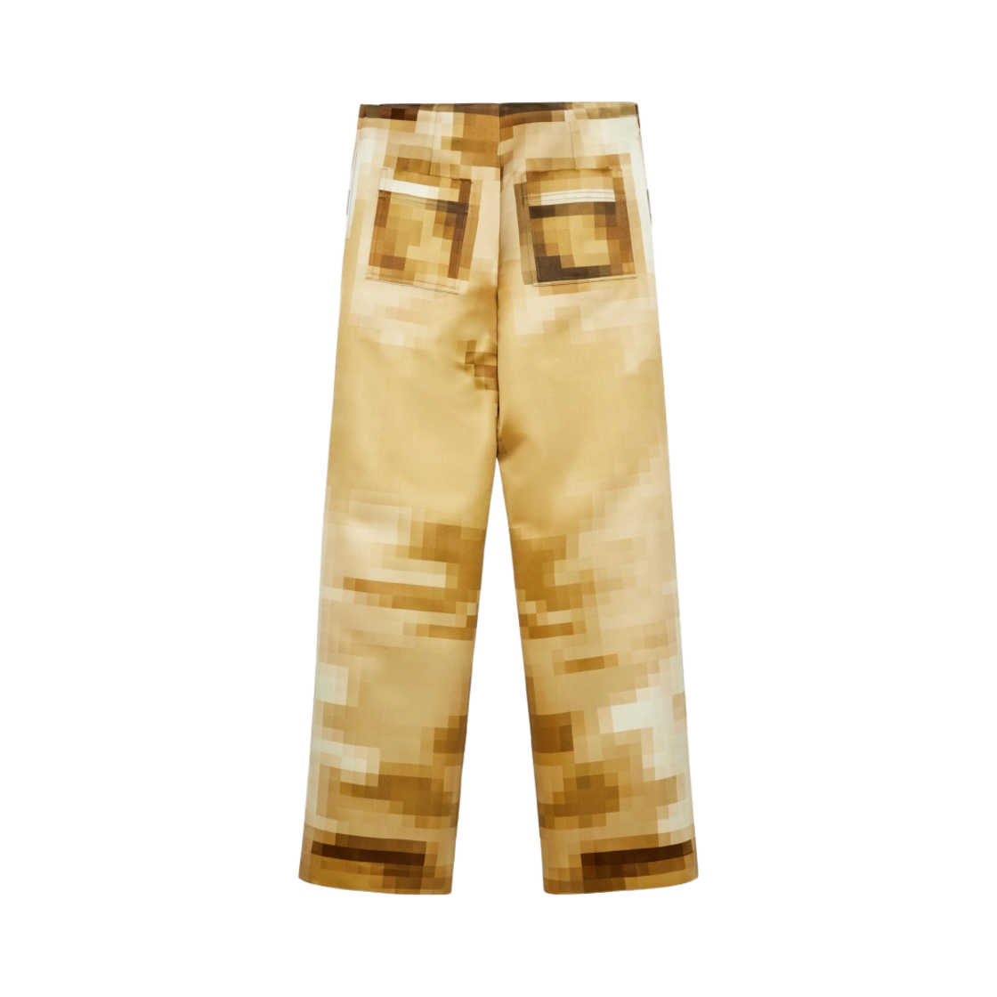(W) 로에베 픽셀 듀체스 실크 사틴 트라우저 카멜 멀티컬러((W) Loewe Pixelated Trousers in Duchesse Silk Satin Camel Multicolor) - 2