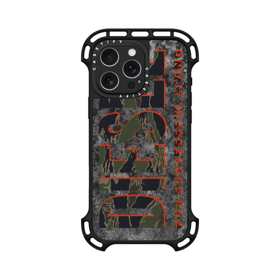 케이스티파이 x 디젤 아이폰 그린 카모 비스코토 맥세이프 울트라 바운스 케이스 블랙(Casetify x Diesel iPhone Green Camo Biscotto Magsafe Ultra Bounce Case Black) - 1