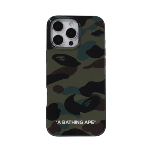 0ZXECM058821O BAPE 1st Camo iPhone 16 Pro Max Case Green