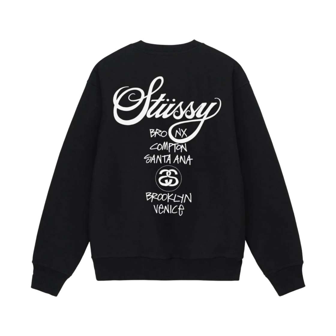 스투시 월드투어 크루넥 블랙 2023 | Stussy | KREAM