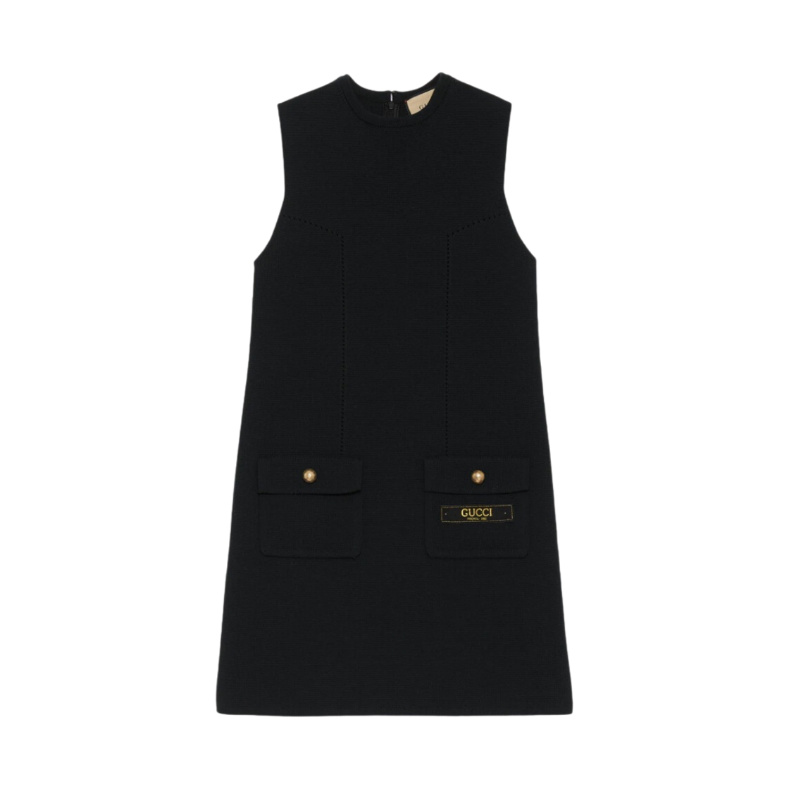 (W) 구찌 파인 울 슬리브리스 드레스 블랙((W) Gucci Fine Wool Sleeveless Dress Black) - 1