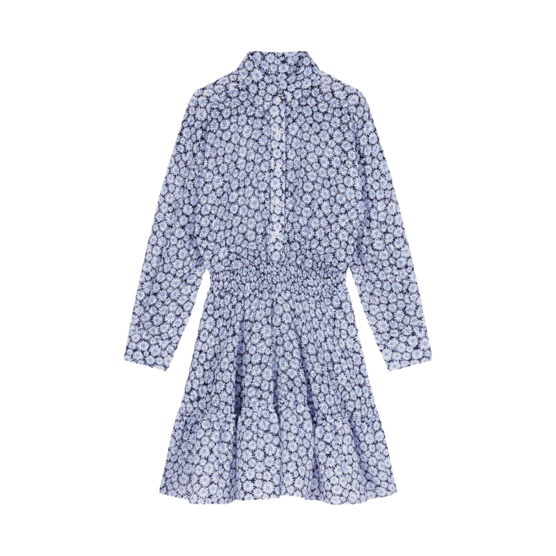 (W) 마쥬 숏 플로럴 드레스 블루((W) Maje Short Floral Dress Blue)