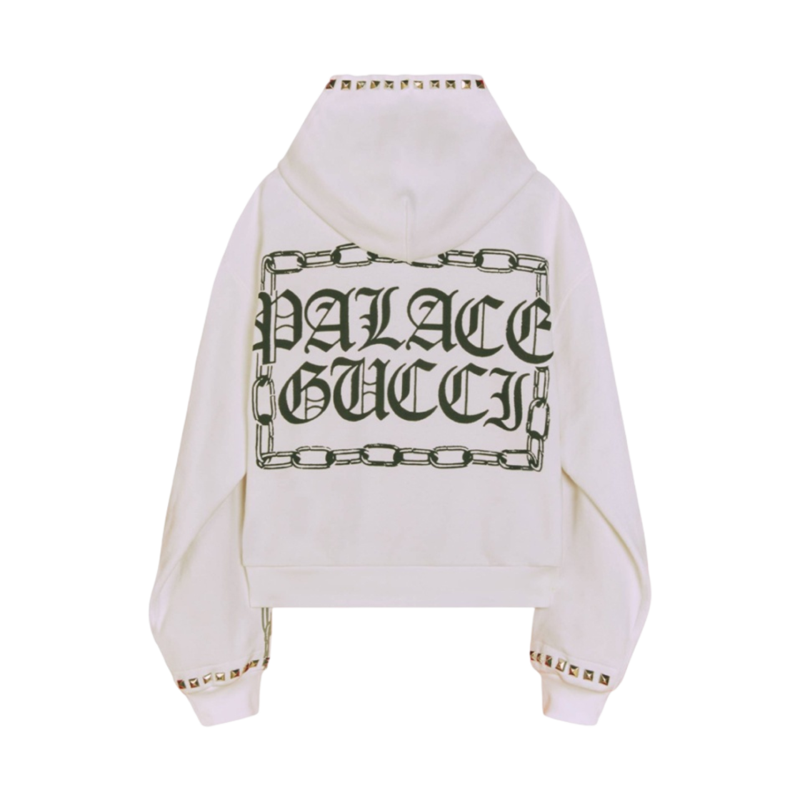 팔라스 x 구찌 스터드 프린트 코튼 저지 후드 스웨트셔츠 오프 화이트 - 22FW(Palace x Gucci Printed Cotton Jersey Hooded Sweatshirt with Studs Off White - 22FW) - 2