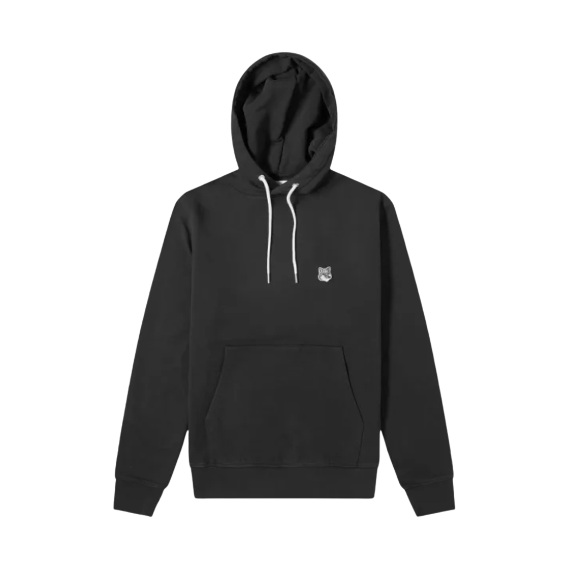 메종 키츠네 그레이 폭스 헤드 패치 클래식 후드 블랙(Maison Kitsune Grey Fox Head Patch Classic Hoodie Black)
