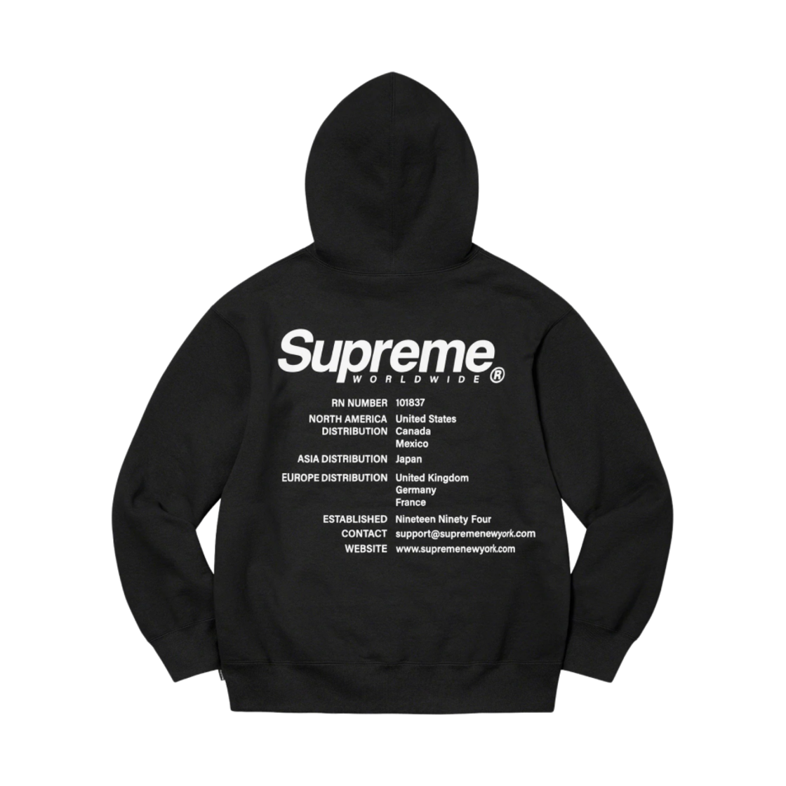 슈프림 월드와이드 후드 스웨트셔츠 블랙 - 23SS(Supreme Worldwide Hooded Sweatshirt Black - 23SS) - 2