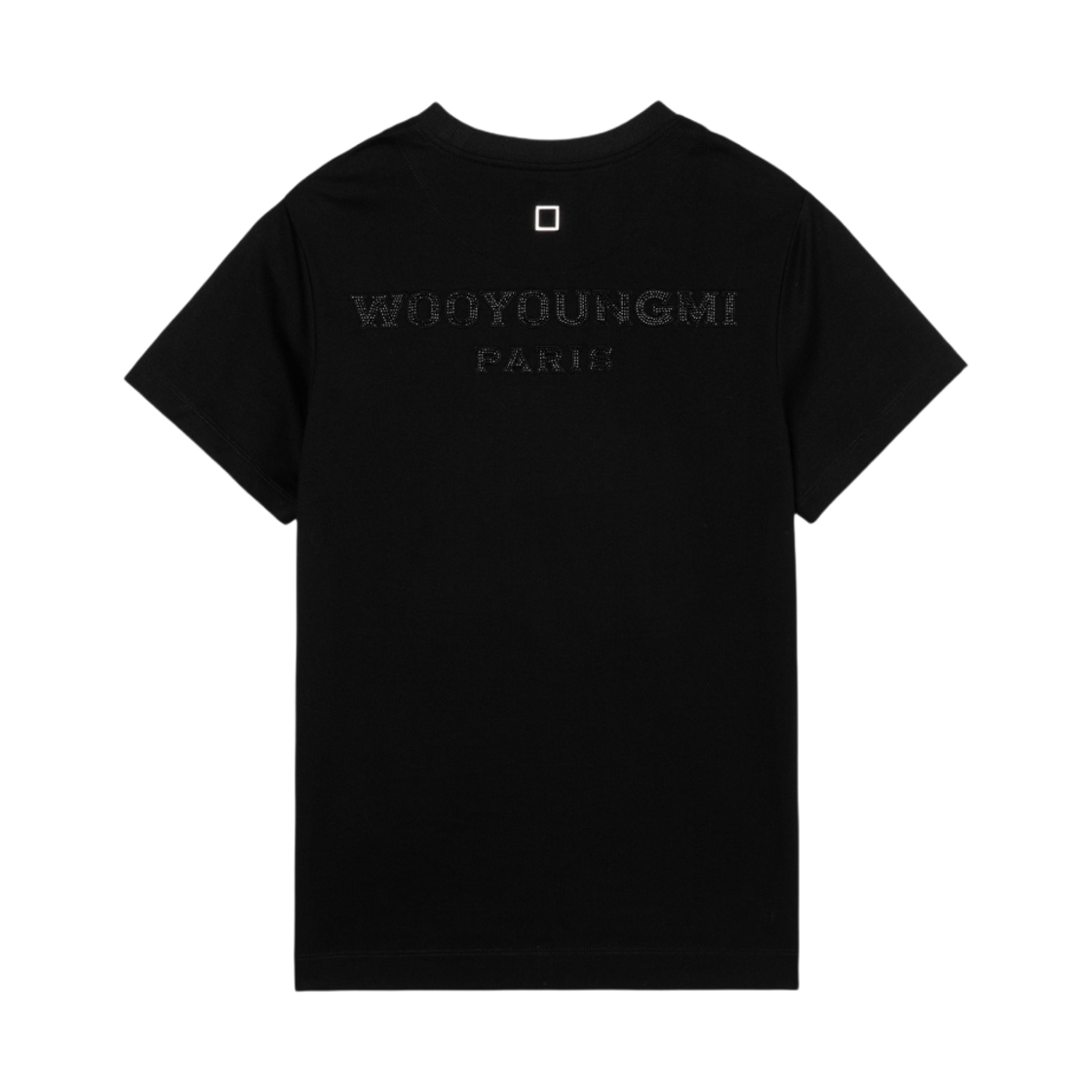 M233TS09708B (W) Wooyoungmi Beads Back Logo T-Shirt Black - 23FW