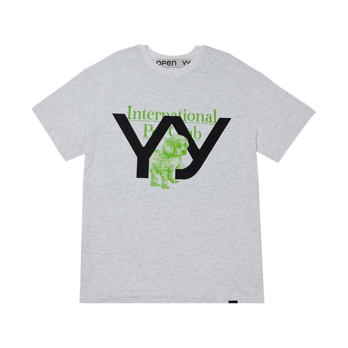 오픈 Yy 아카이브 펫 클럽 티셔츠 라이트 그레이(Open Yy Yy Archive Pet Club T-Shirt Light Gray) - 1