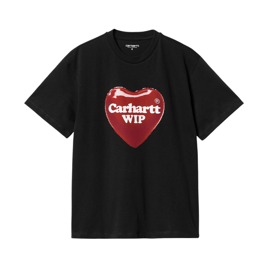(W) 칼하트 WIP 하트 벌룬 티셔츠 블랙((W) Carhartt WIP Heart Balloon T-Shirt Black)