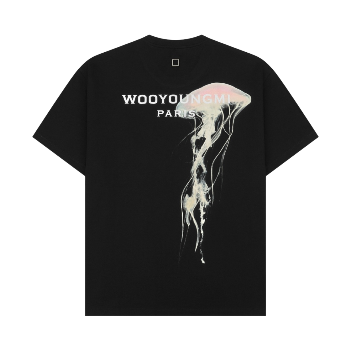 우영미 야광 젤리피쉬 백로고 티셔츠 블랙 - 24SS | Wooyoungmi