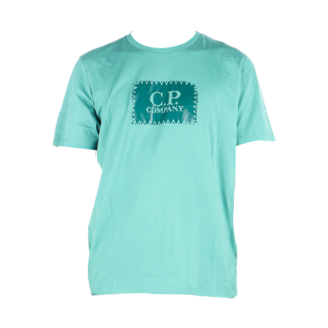 14CMTS069A006011W673 C.P. Company 30/1 Label Logo T-Shirt Frosty Spruce Green - 23SS