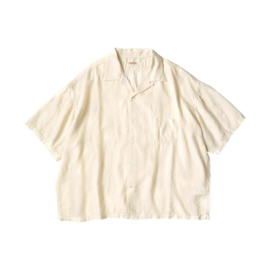 EK-1433/SS Kapital Soft Linen Open Collar Big Shirt Kinari