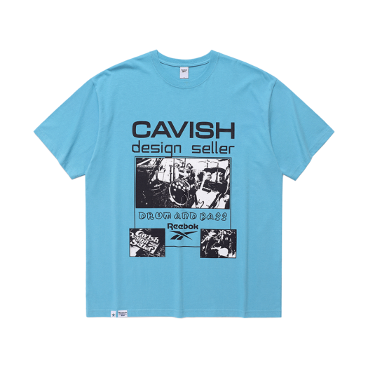 카비시 x 리복 드럼 앤 베이스 숏 슬리브 티셔츠 화이트