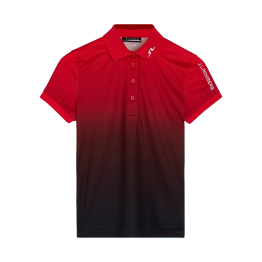 (W) J.Lindeberg Tour Tech Print Polo Fiery Sunset fade