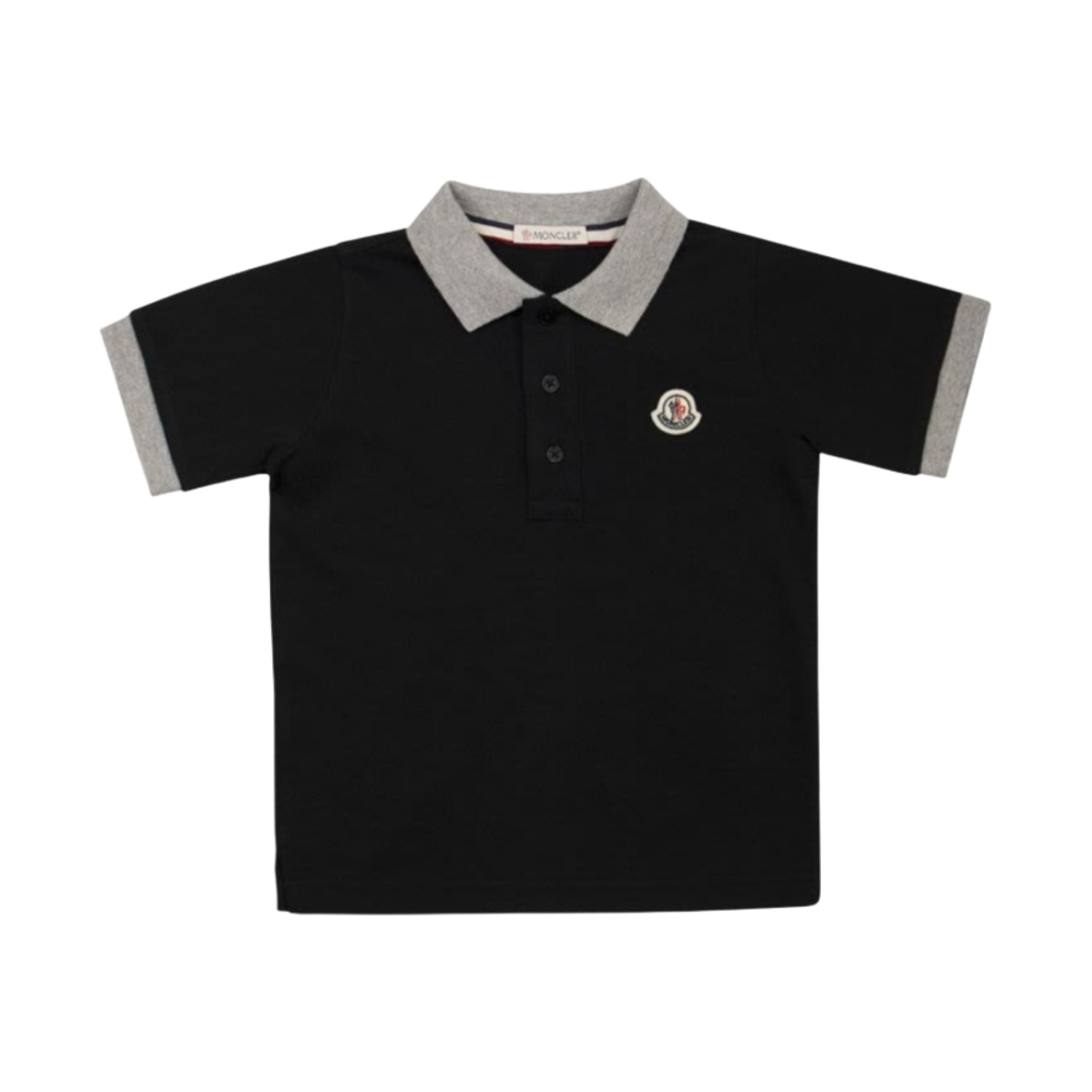 (키즈) 몽클레르 로고 폴로 티셔츠 블랙 - 23SS((Kids) Moncler Logo Polo T-Shirt Black - 23SS) - 1