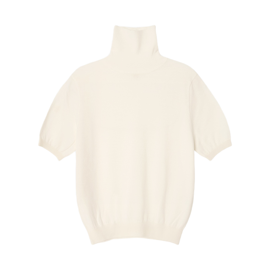 시야쥬 SIKN2125 메리노 울 터틀넥 반팔 니트 아이보리