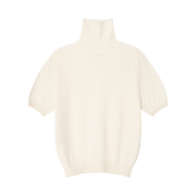 Siyazu SIKN2125 Merino Wool Turtleneck Short Sleeved Knit Ivory