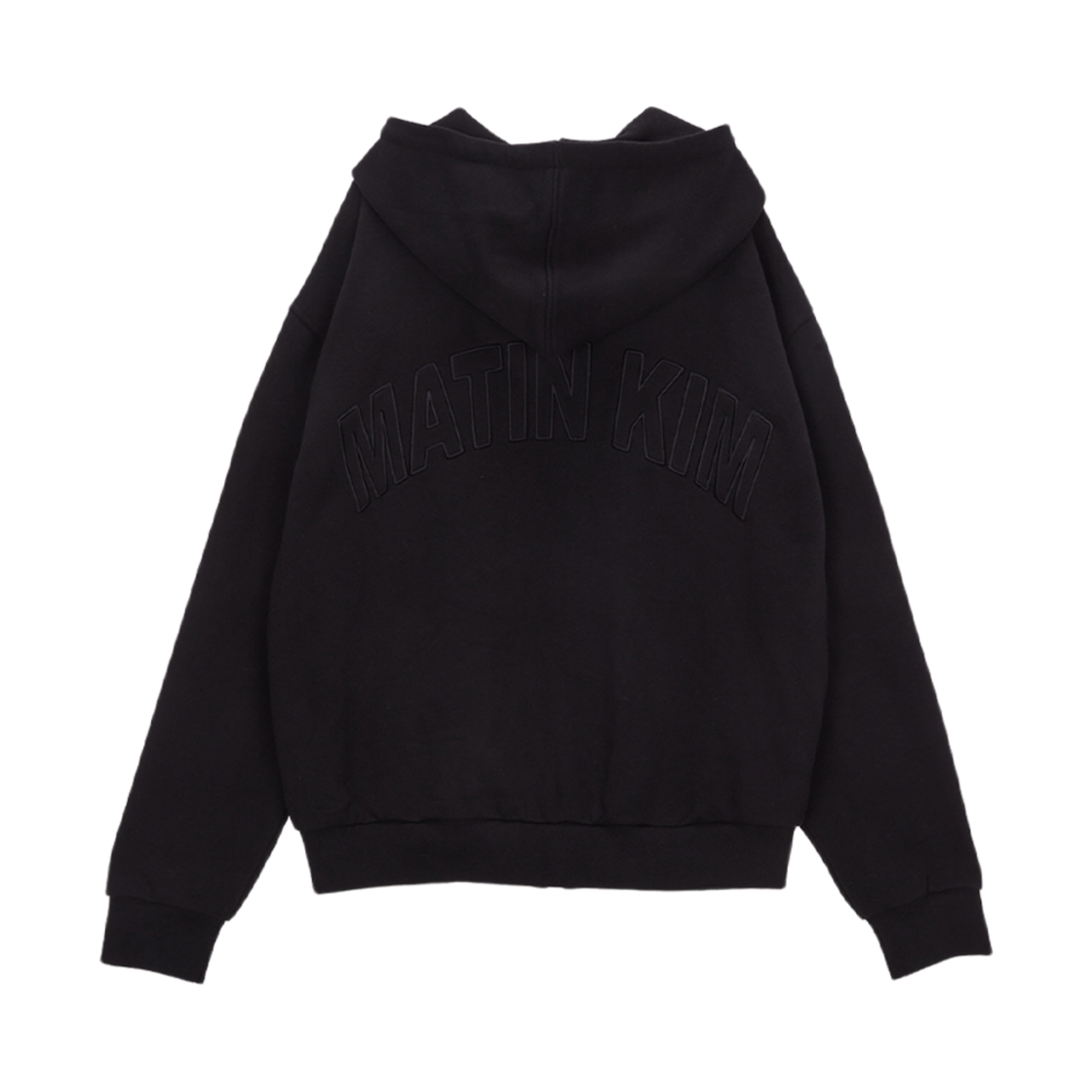 (W) 마뗑킴 아플리케 파이핑 후디 집업 점퍼 블랙((W) Matin Kim Applique Piping Hoody Zip Up Jumper Black) - 2