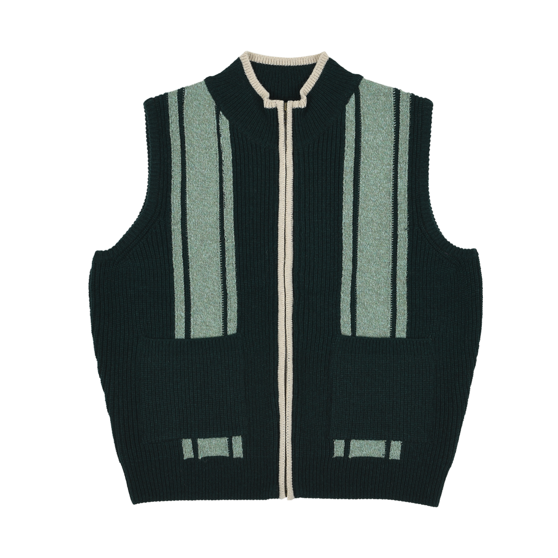 [KREAM 단독] 이알에스코 x 오에이엠팩토리 산타 로드 라인 니트 베스트 그린([KREAM 단독] ersco x OAM.factory Santa Road Line Knit Vest Green)