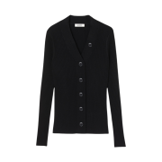 (W) Sandro Bold Button Knit Cardigan Black