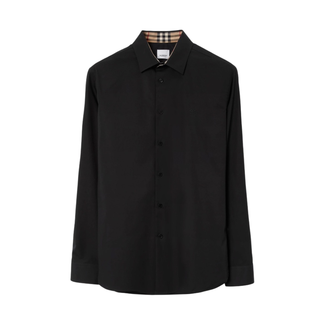 버버리 스트레치 코튼 셔츠 블랙